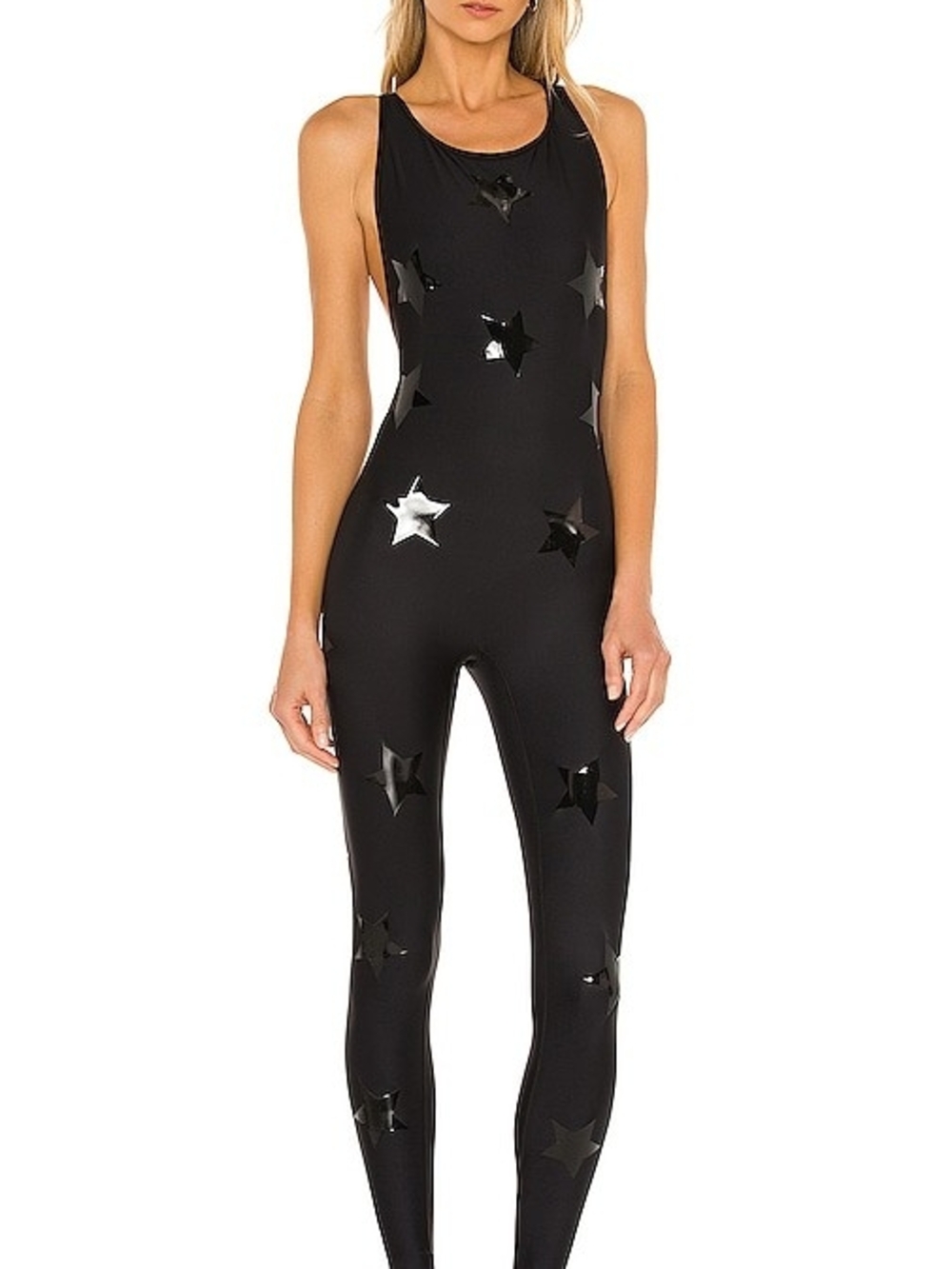ultracor Black Star-Accent Sleeveless Jumpsuit
